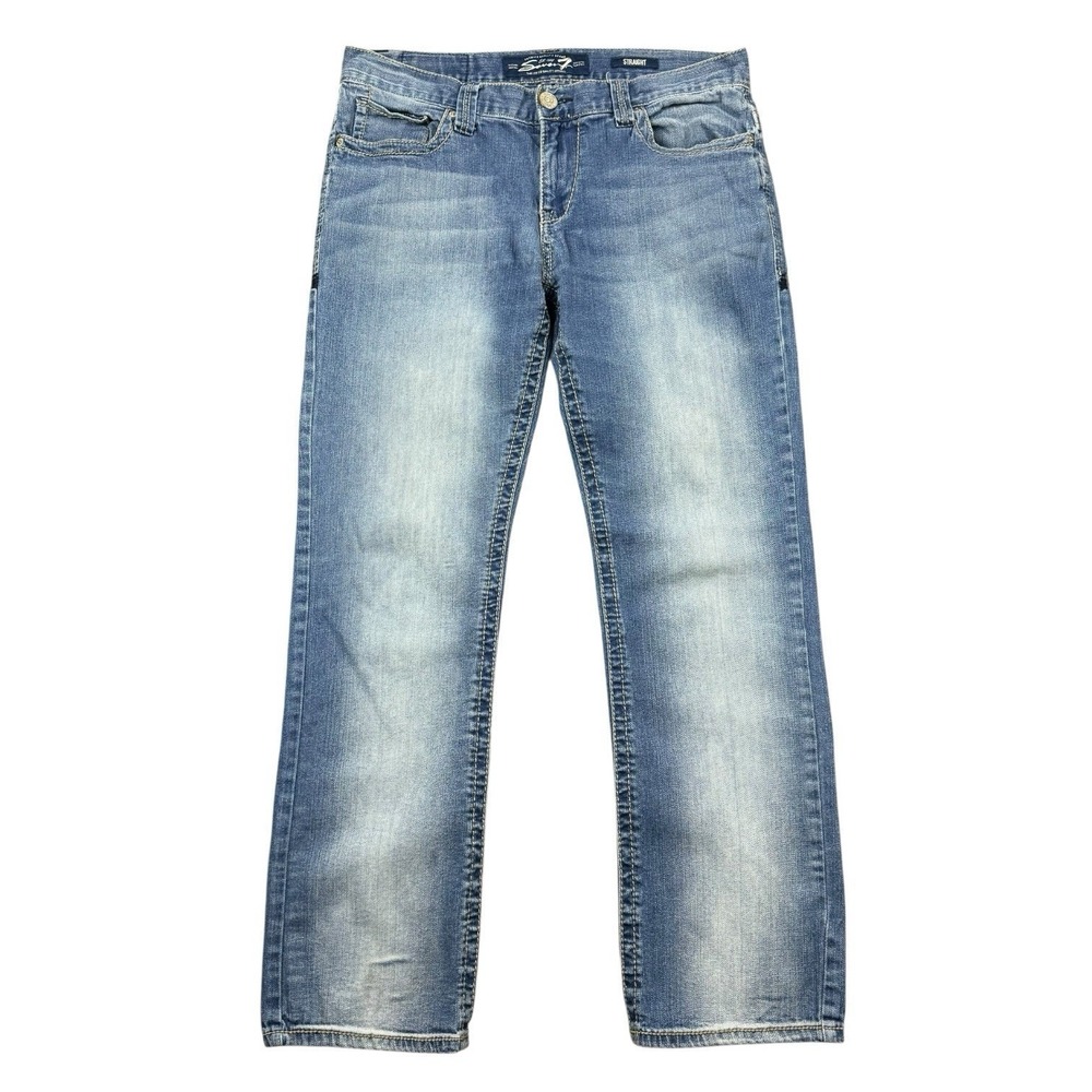 Seven 7 For All Mankind Jeans Men 34x34 (35x32) Blue Straight Leg Stretch Denim
